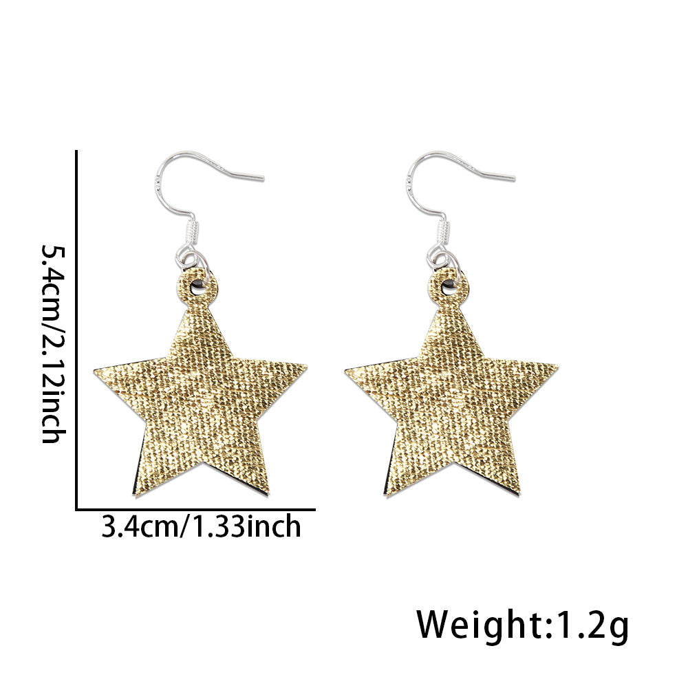 Wholesale Star Wine Glass New Year's Eve Black Gold Party Decoration Earrings